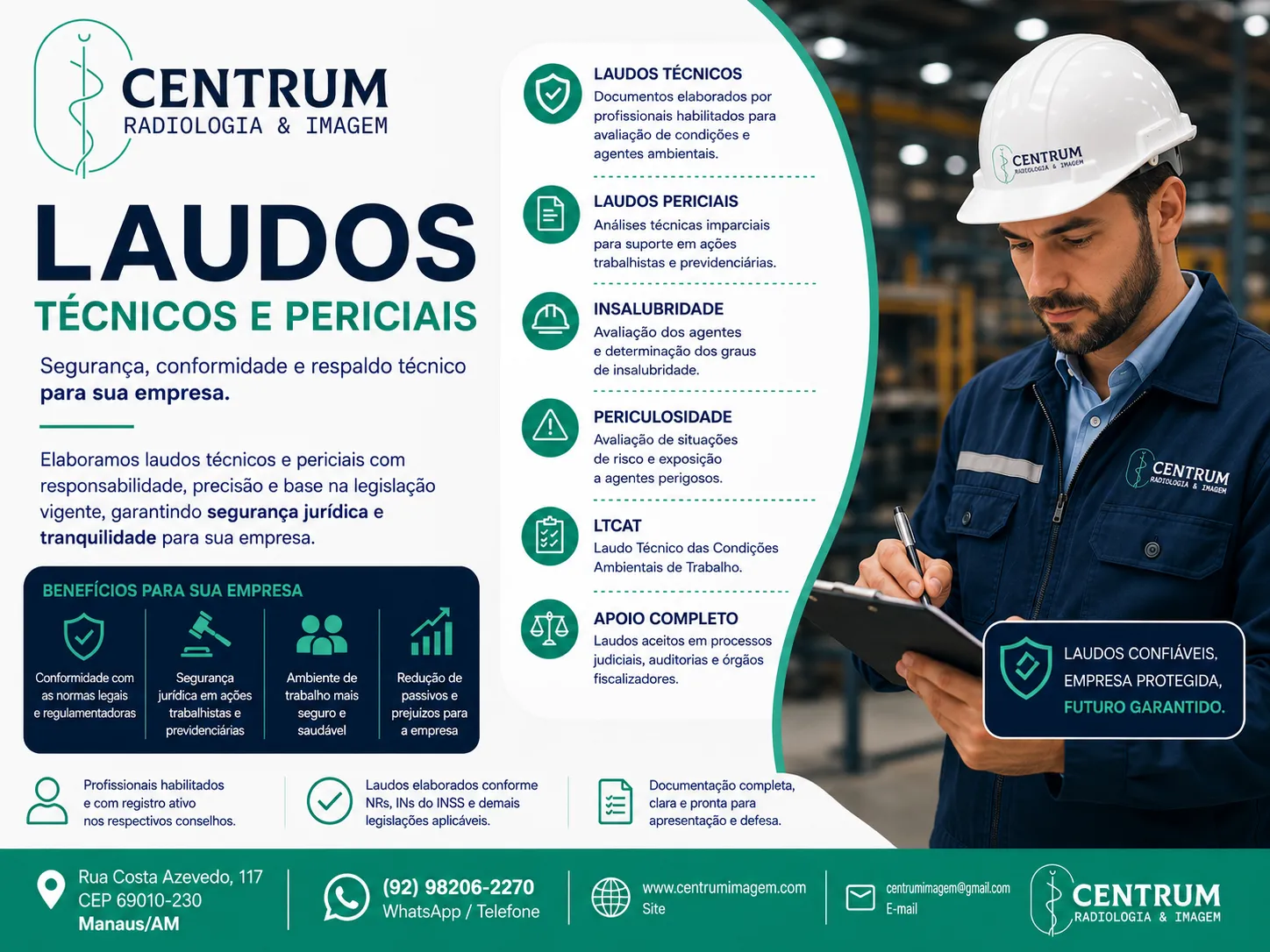 Laudos técnicos e periciais em Manaus para segurança e medicina do trabalho