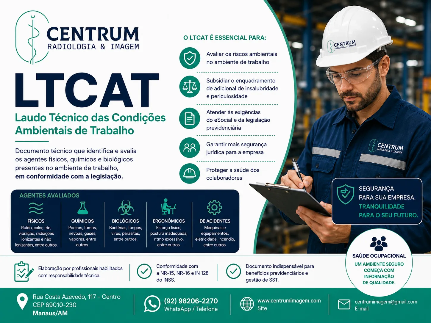 LTCAT em Manaus com laudo técnico das condições ambientais de trabalho para empresas