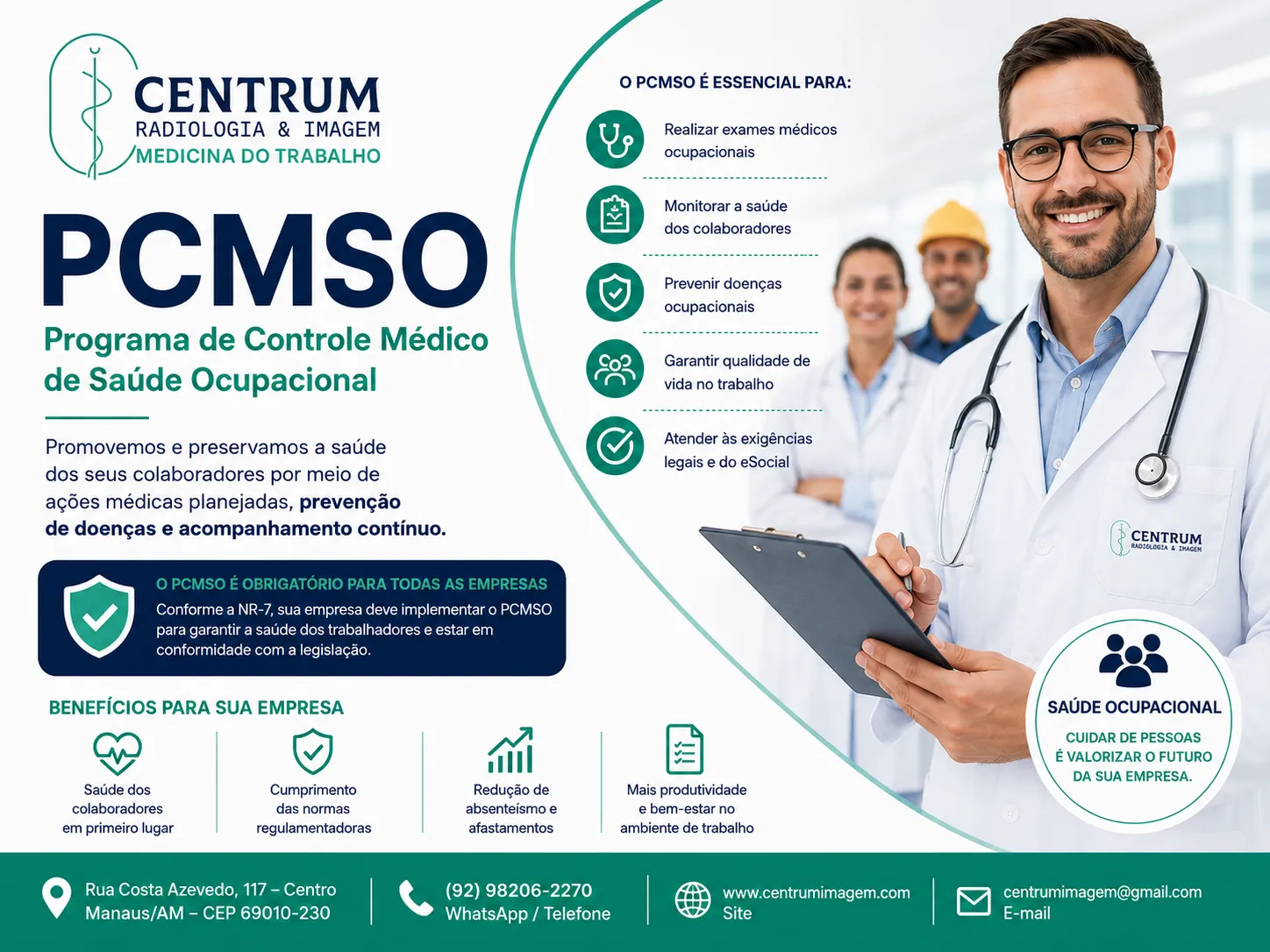 PCMSO em Manaus com programa de controle médico de saúde ocupacional para empresas